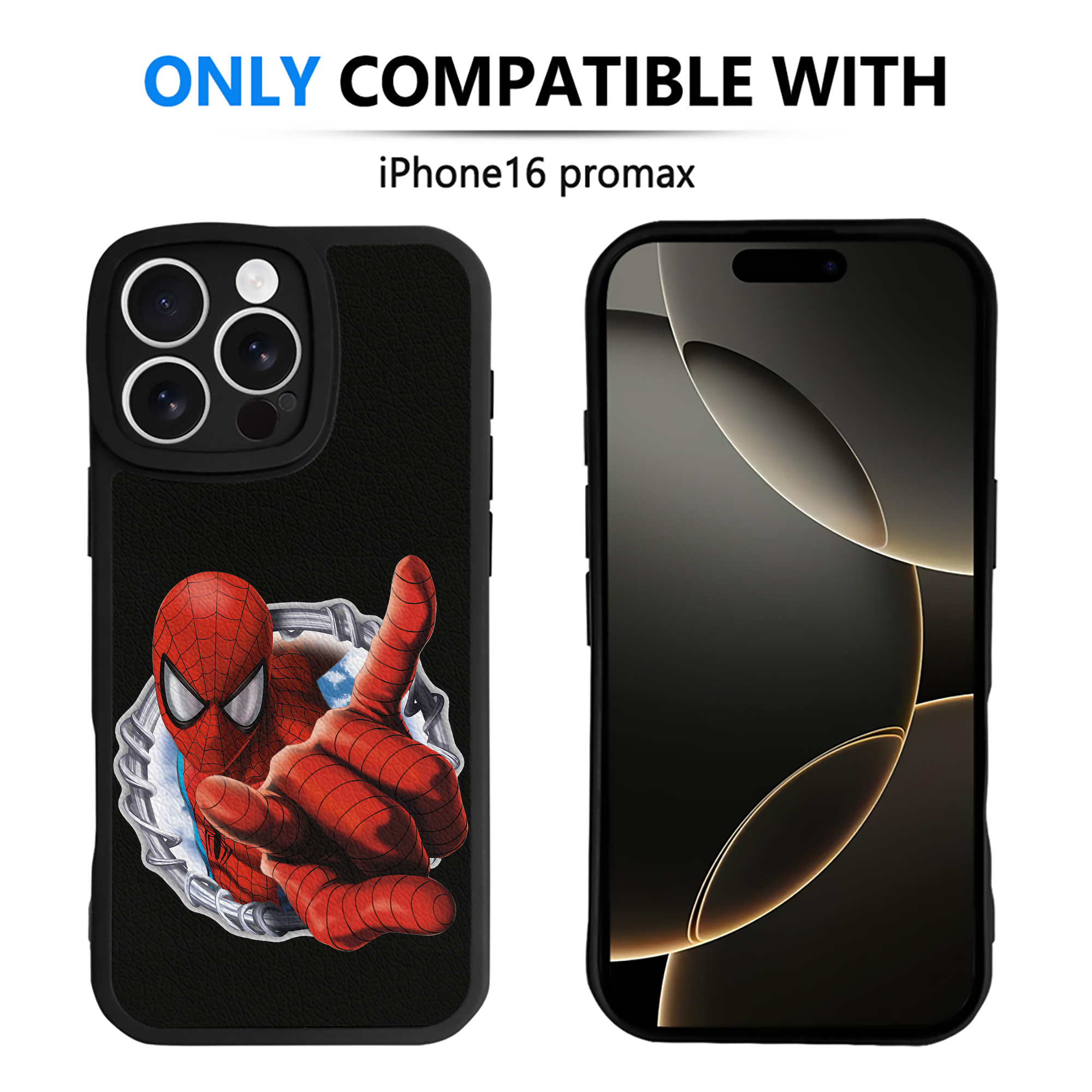 （画像用） Spider Man スパイダーマン 【iPhone 16シリーズ対応】シリコンスマホケース（レザー調） 材質：シリコン